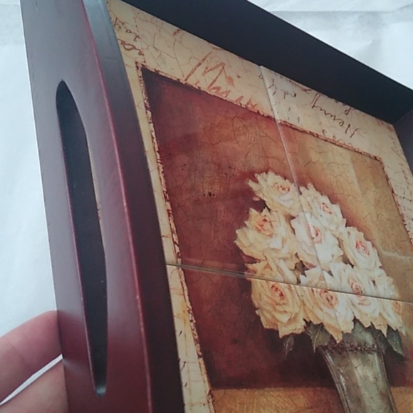 Tam-San Designs, Kathryn White Tile  Inlay Wooden Tray, Cornelius NC Sha… - Picture 2 of 6